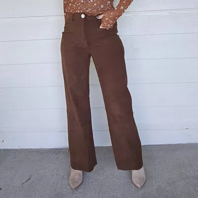 Miou Muse Wide Leg Corduroy Pants In Brown