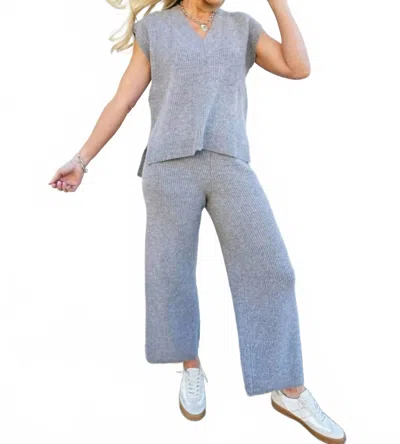 Miou Muse Women's Cropped Sweater Pants In Grey