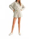 Miou Muse Women's Multi Stripe Cotton Shorts In Blue In White