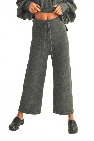 Miou Muse Women's Ribbed Sweater Pants In Grey In Gray