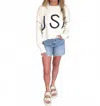 Miou Muse Wren Usa Pullover Sweater In Off White In White