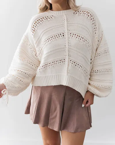 Miou Muse Your Moment Awaits Sweater In Ivory In Purple