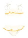 Mipounet Lia Ruffled-trim Swimsuit In Yellow