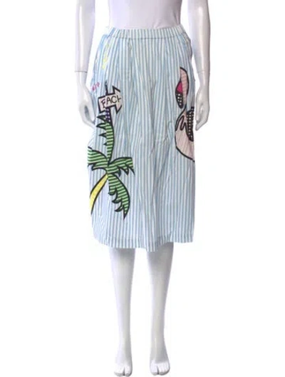 Pre-owned Mira Maktabi Striped Knee-length Skirt In Blue