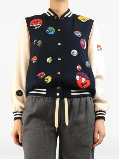 Pre-owned Mira Mikati Archive Monster Bomber Jacket In Blue