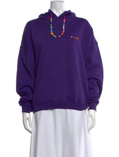 Pre-owned Mira Mikati Crew Neck Long Sleeve Hoodie In Purple