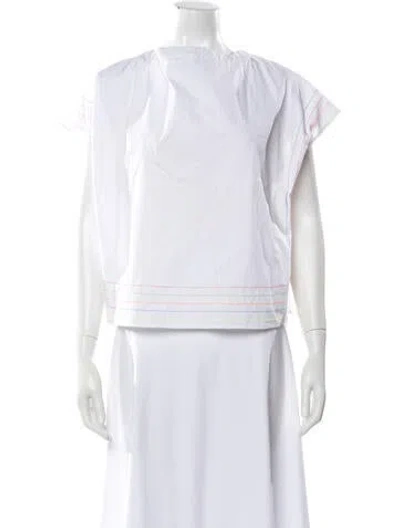Pre-owned Mira Mikati Crew Neck Short Sleeve Top In White