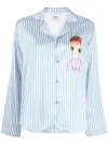 MIRA MIKATI DOLL-EMBROIDERED STRIPED PYJAMA TOP