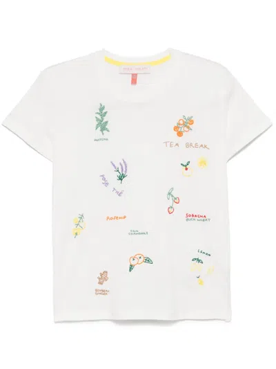 Mira Mikati Embroidered Tea T-shirt In White