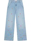 Mira Mikati Floral-embroidered Jeans In Blue