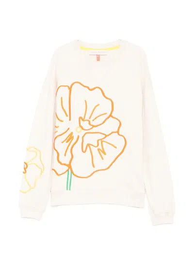 Mira Mikati Floral-embroidered Sweatshirt In Neutral