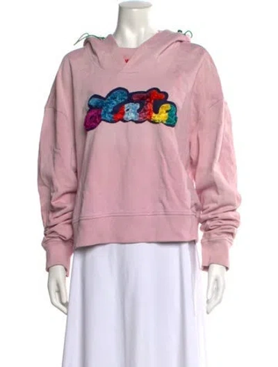 Pre-owned Mira Mikati Graphic Print Crew Neck Hoodie In Pink