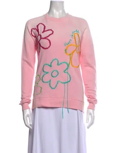 Pre-owned Mira Mikati Graphic Print Crew Neck Sweatshirt In Pink