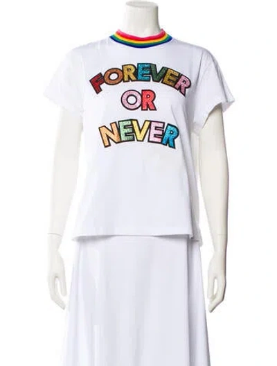 Pre-owned Mira Mikati Graphic Print Crew Neck T-shirt In Multi