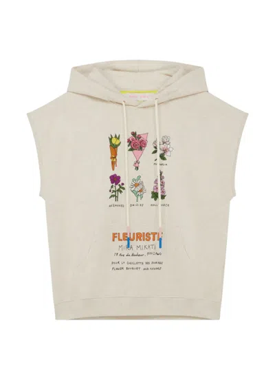 Mira Mikati Graphic Sleeveless Hoodie In Neutral
