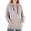 Mira Mikati Grey Cactus Embroidered Cotton Hoodie In Gray