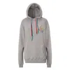 Mira Mikati Grey Cactus Embroidered Cotton Hoodie In Gray