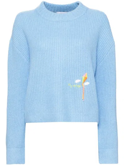 Mira Mikati Hand Embroidered Kite Top In Blue