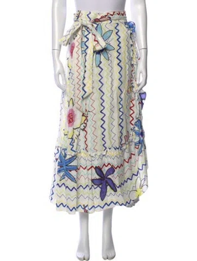 Pre-owned Mira Mikati Linen Long Skirt In White
