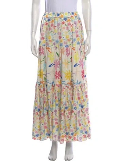 Pre-owned Mira Mikati Linen Long Skirt In White