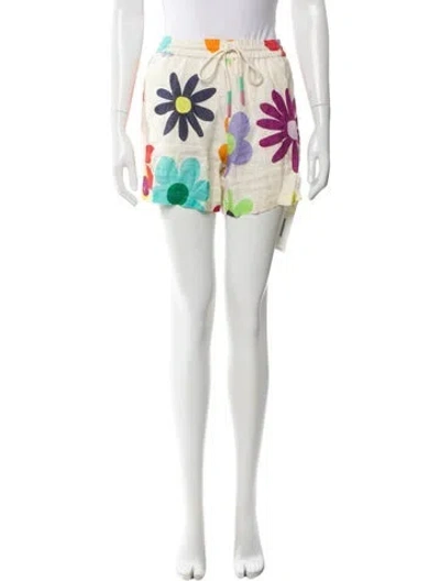 Pre-owned Mira Mikati Linen Mini Shorts In White