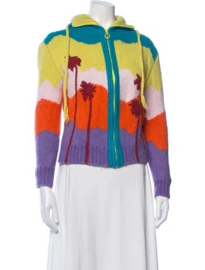 Pre-owned Mira Mikati Merino Wool Graphic Print Jacket In Multicolor
