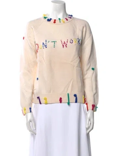 Pre-owned Mira Mikati Merino Wool Printed Sweater In Neutral