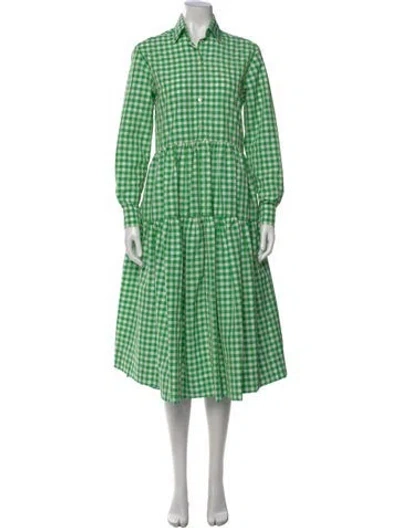 Pre-owned Mira Mikati Plaid Print Midi Length Dress In Multi