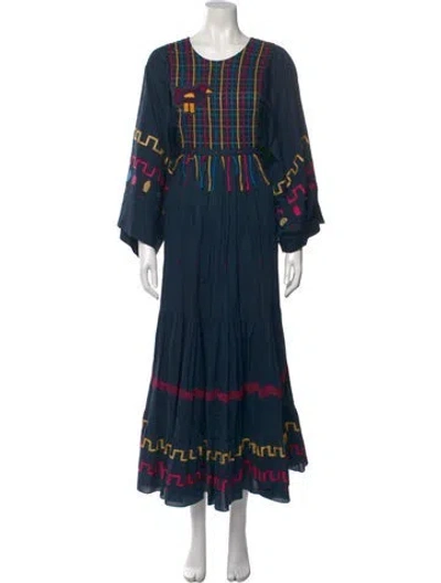 Pre-owned Mira Mikati Printed Long Dress In Blue