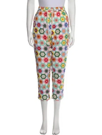Pre-owned Mira Mikati Printed Straight Leg Pants In Multi