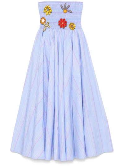 Mira Mikati Rainbow Striped Bandeau Dress