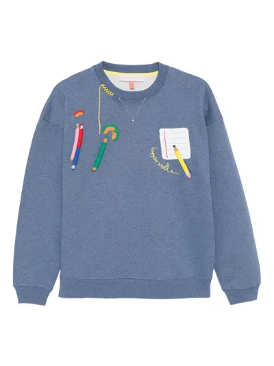 Mira Mikati School-patch Sweatshirt In Blue