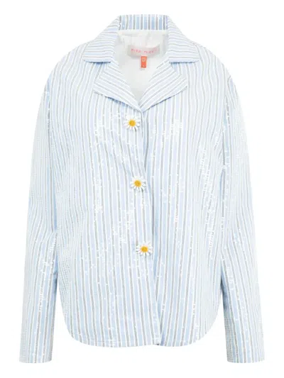 Mira Mikati Sequinned Striped Shirt In Multi