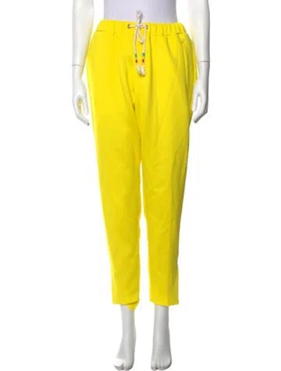 Pre-owned Mira Mikati Straight Leg Pants In Yellow