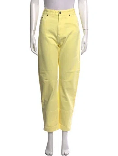 Pre-owned Mira Mikati Straight Leg Pants In Yellow