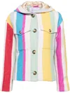Mira Mikati Striped Hooded Jacket In White