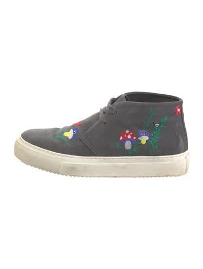 Pre-owned Mira Mikati Suede Printed Sneakers In Gray