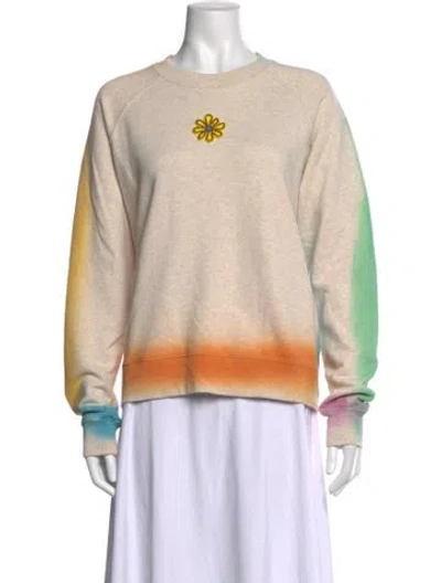 Pre-owned Mira Mikati Tie-dye Print Crew Neck Sweatshirt In Neutrals