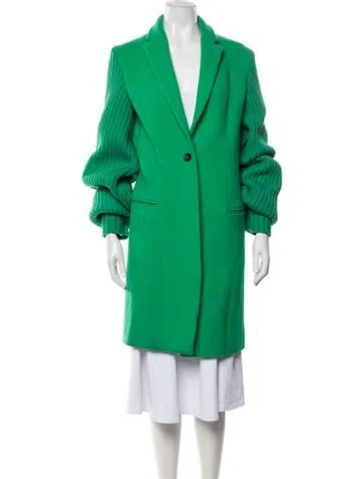 Pre-owned Mira Mikati Virgin Wool Coat In Green