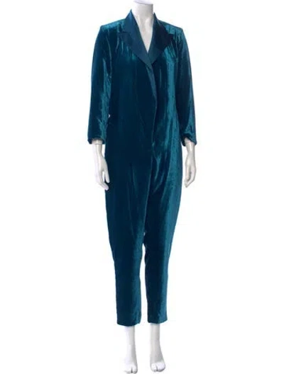 Pre-owned Mira Mikati V-neck Jumpsuit In Blue
