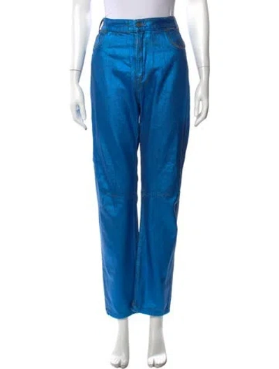 Pre-owned Mira Mikati Wide Leg Pants In Blue/metallic