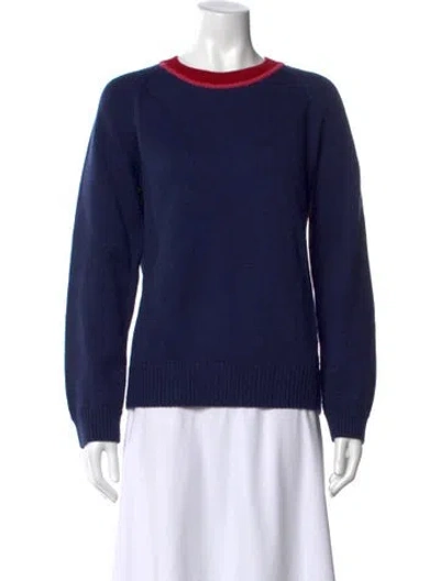 Pre-owned Mira Mikati Wool Crew Neck Sweater In Blue