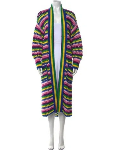 Pre-owned Mira Mikati Wool Striped Sweater In Pink