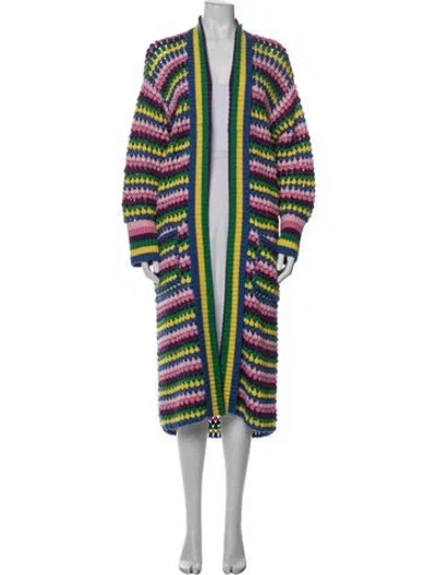 Pre-owned Mira Mikati Wool Striped Sweater In Pink