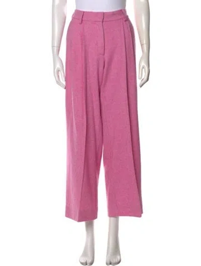 Pre-owned Mira Mikati Wool Wide Leg Pants In Pink