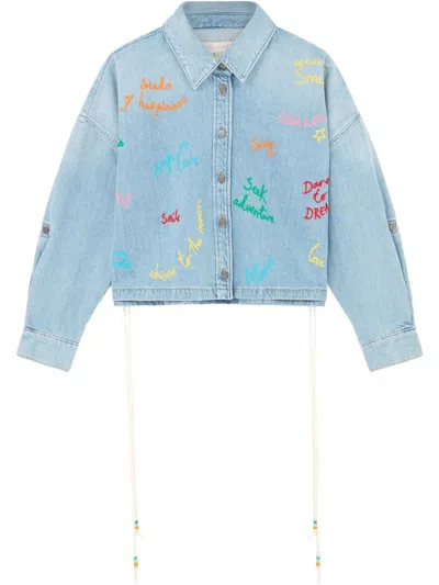 Mira Mikati Word Bubble Denim Jacket In Blau