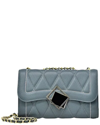 Mira Richi Leather Crossbody Bag In Blue
