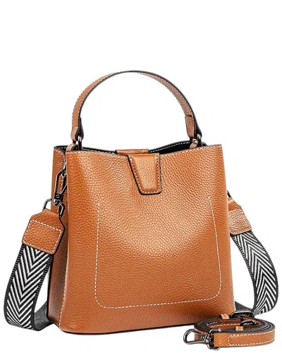 Mira Richi Leather Crossbody Bag In Brown