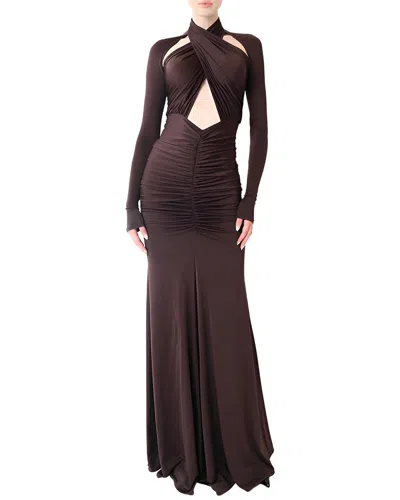 Mira Richi Maxi Dress In Brown
