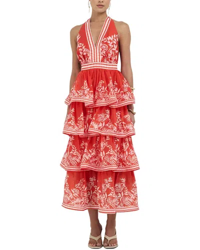 Mira Richi Midi Dress In Red